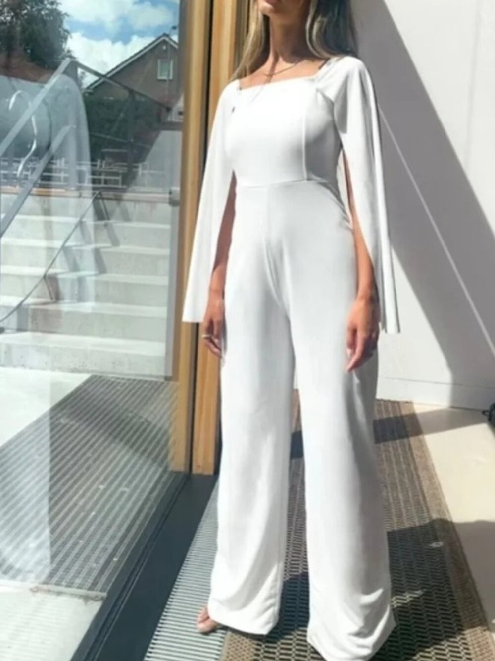 NEW Club L London Bardot Flare Sleeve Jumpsuit 16, off shoulder, wide- legs UK